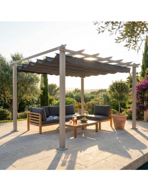 GAZEBO ASTORIA 3 X 3 TORTORA TELO GRIGIO