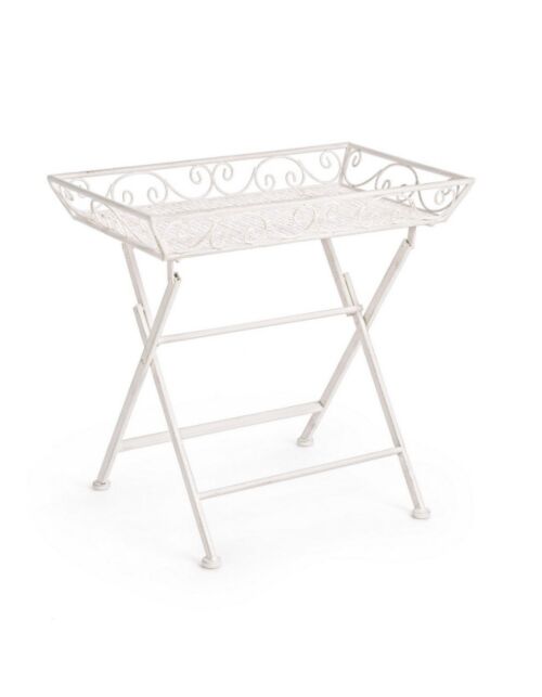 Tavolino rettangolare BIZZOTTO EMILY bianco 63 × 40 × 60 cm – pieghevole
