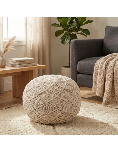 Pouf decorativo MIDAR bianco