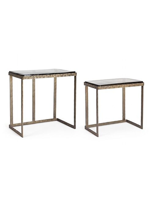 BIZZOTTO SET2 TAVOLINO ZAYLA RETT OTTONE