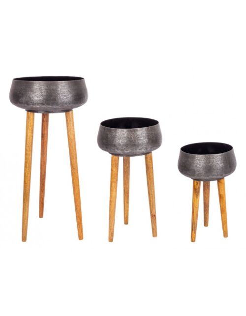 BIZZOTTO SET3 P.VASO VARANASI TREPPIEDE TO NERO