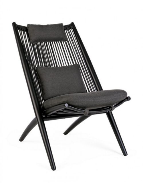 BIZZOTTO POLTRONA LOUNGE C-C ALOHA NEW NERO XK04