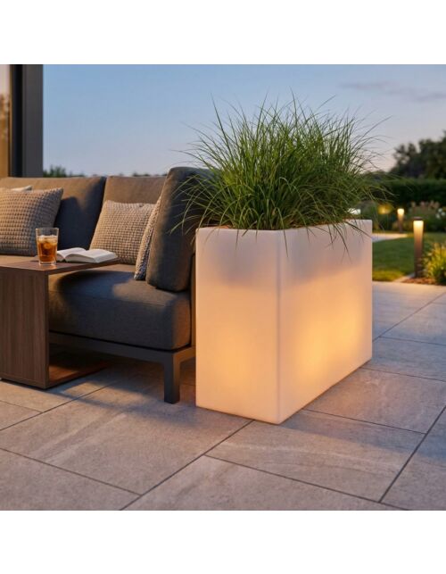 FIORIERA SCULPTOR  50 h CON LED MULTICOLOR E BATTERIA SOLARE