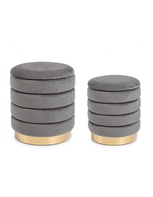 BIZZOTTO SET2 POUF CONTENITORE DARINA GRIGIO