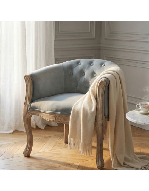 POLTRONA COREEN IN VELLUTO GRIGIO