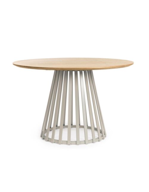 BIZZOTTO tavolo da pranzo rotondo CILLIAN D120 grigio/naturale
