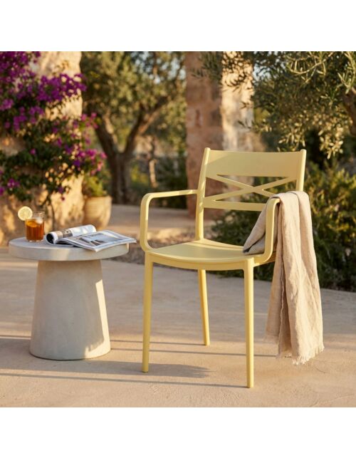SEDIA DARLEEN GIALLA con braccioli