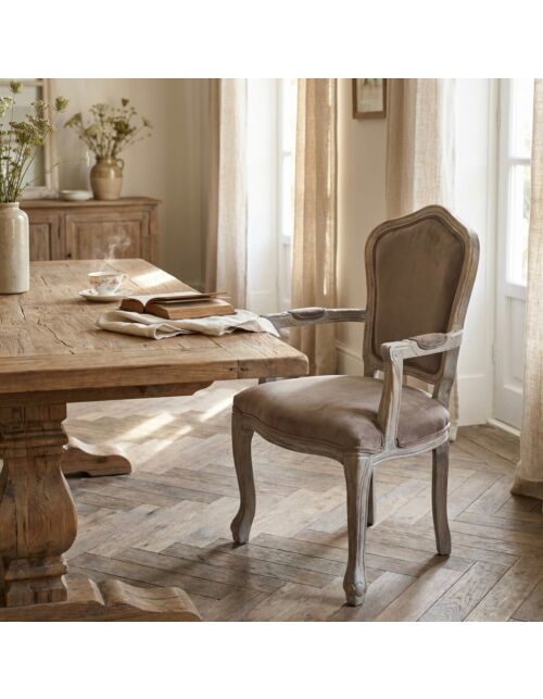 POLTRONA CHARLENE IN VELLUTO TAUPE