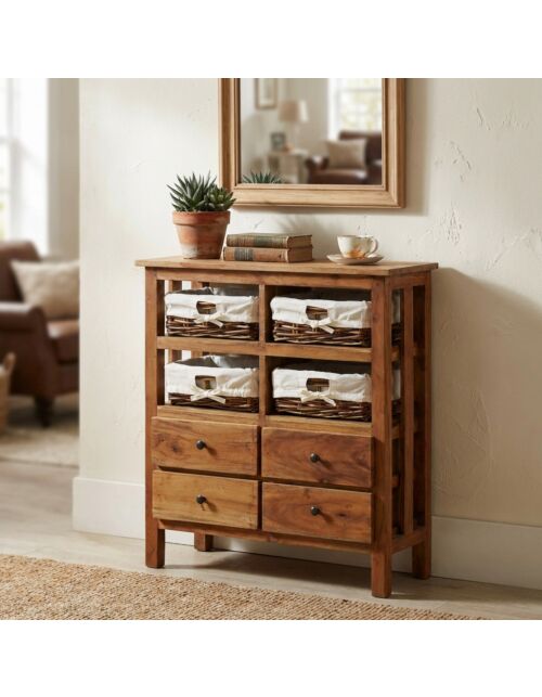 Mobiletto STERLING in legno riciclato con cesti