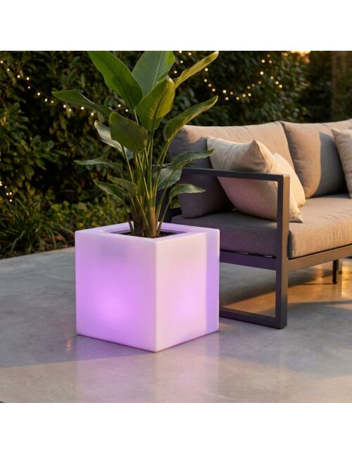 VASO LUMINOSO OCTANS 40 h CON LED MULTICOLOR E BATTERIA SOLARE