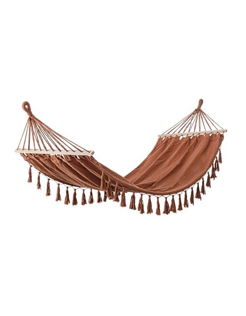 BIZZOTTO Amaca JUAN in terracotta 100x200 cm - con barre in legno
