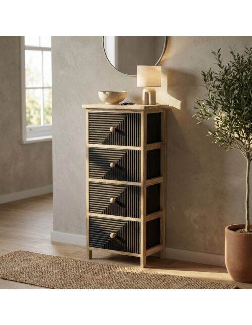 Cassettiera in legno ANTON con 4 cassetti