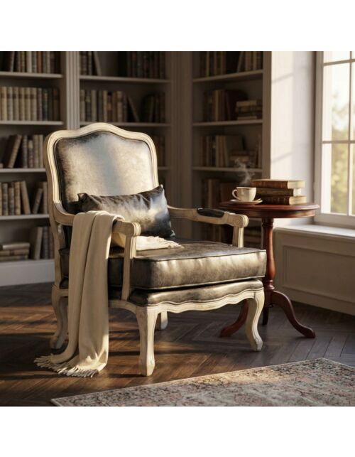 POLTRONA CHRISTY IN ECOPELLE VINTAGE GRIGIO