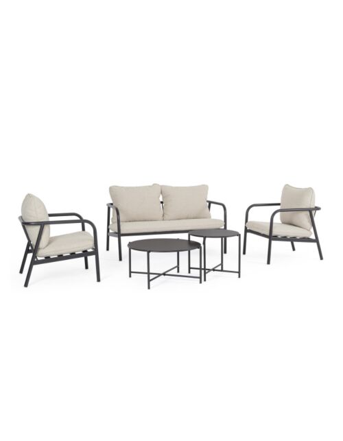 BIZZOTTO set da giardino 5 pezzi OSTUNI antracite con cuscini