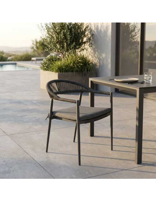 Sedia da giardino con braccioli CORRIENTES – antracite – Mobalia