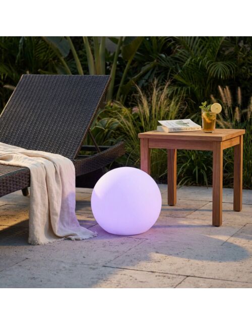 SFERA LUMINOSA GEMINI Ø 70 CON LED MULTICOLOR E BATTERIA SOLARE