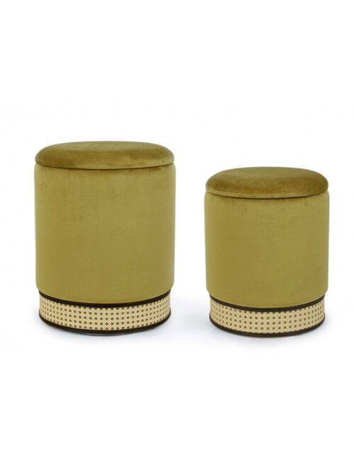 BIZZOTTO SET2 POUF CONTENITORE MILENA OLIVE