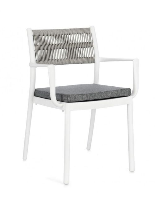 BIZZOTTO SEDIA C-BR C-C ALVIN BIANCO/GRIGIO CH.