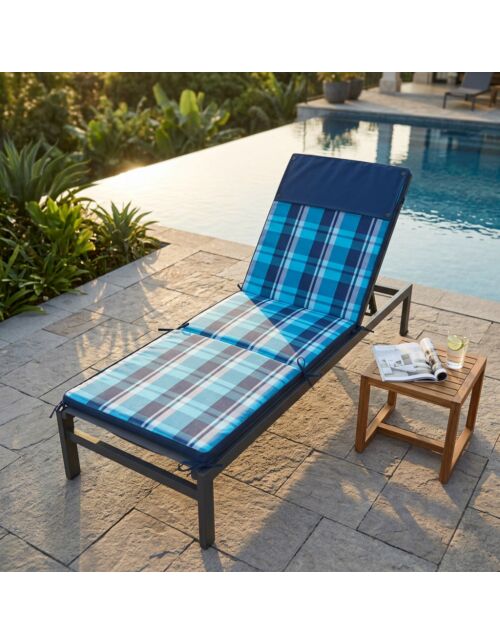 CUSCINO REAL LETTINO QUADRI BLU