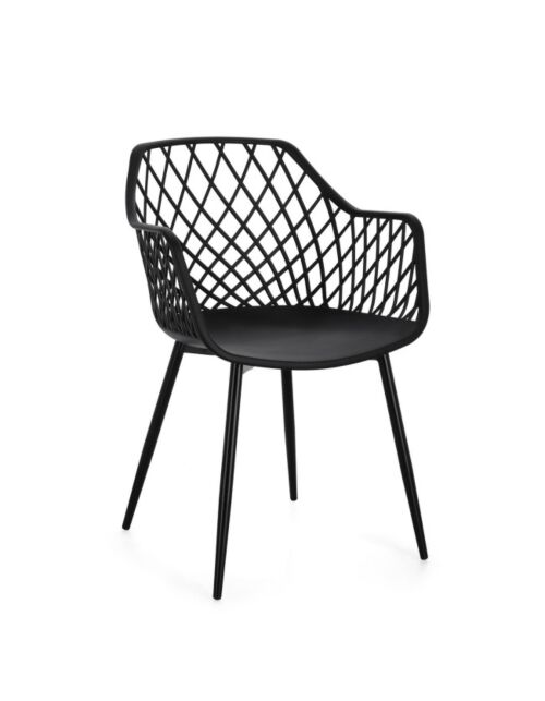 BIZZOTTO  sedia da giardino con braccioli OPTIK nera 