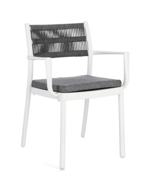 BIZZOTTO SEDIA C-BR C-C ALVIN BIANCO/GRIGIO SCURO