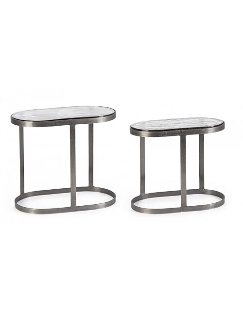 BIZZOTTO SET2 TAVOLINO ZAYLA OV NICKLE