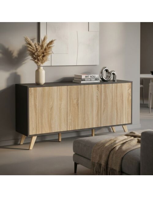 MOBILE ELTON GRIGIO E NATURALE