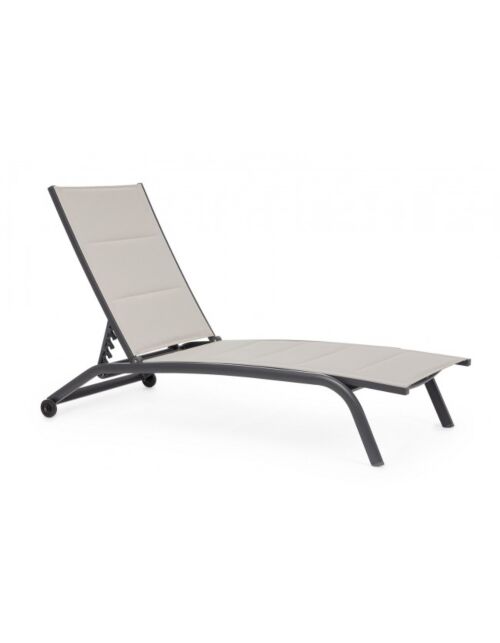 BIZZOTTO lettino prendisole CLEOPAS antracite/stone ZH11 con ruote