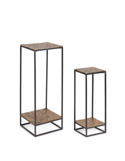 BIZZOTTO set 2 tavolini decorativi MYSORE oro basso