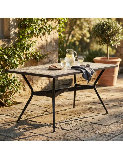 Tavolo da giardino rettangolare DIONISIO 160 × 90 – ceramica beige