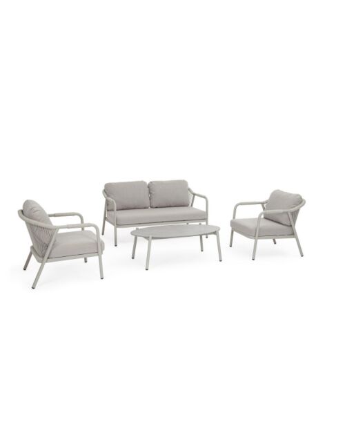 Set da giardino BIZZOTTO con cuscini FLAMINIO bianco 