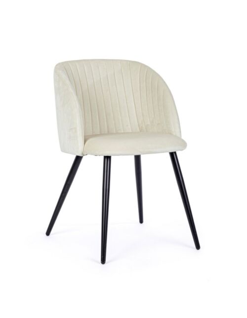 BIZZOTTO QUEEN sedia imbottita Velvet Bianco