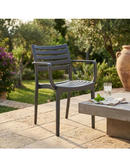 Sedia da giardino EVELINE antracite – HF807214-ANTR