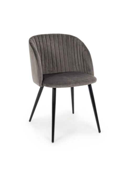 BIZZOTTO QUEEN sedia imbottita Velvet Cadetto grigio