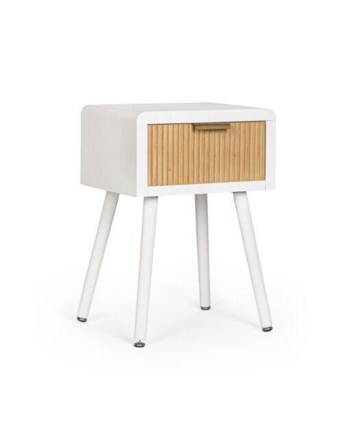 BIZZOTTO comodino CHARLEY a 1 cassetto bianco-naturale