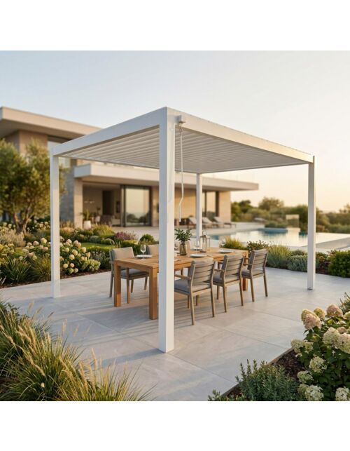PERGOLA BIOCLIMATICA 3 X 3 CON DOPPIA LAMELLA