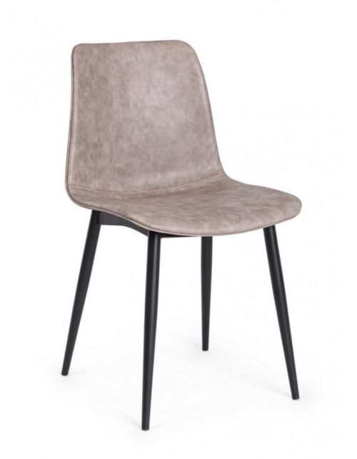 BIZZOTTO SEDIA KYRA NERO PU BEIGE VINTAGE