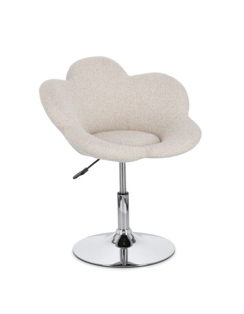 BIZZOTTO poltroncina girevole FLEUR beige con base cromata