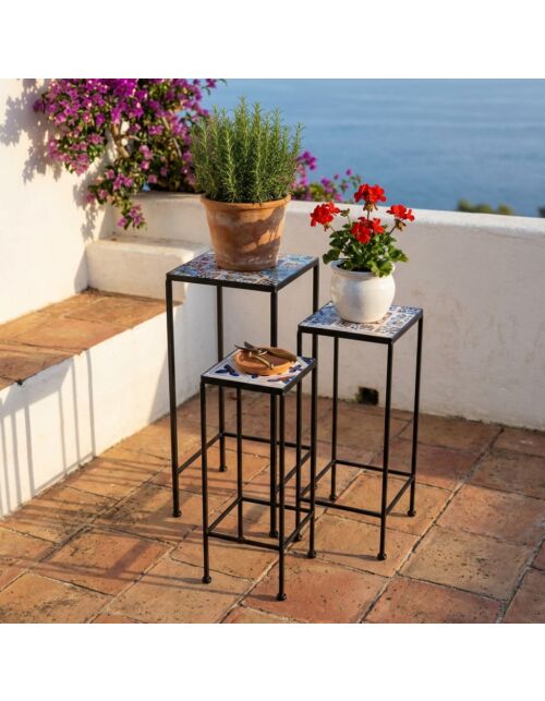 Set di 3 supporti quadrati per piante GAIA