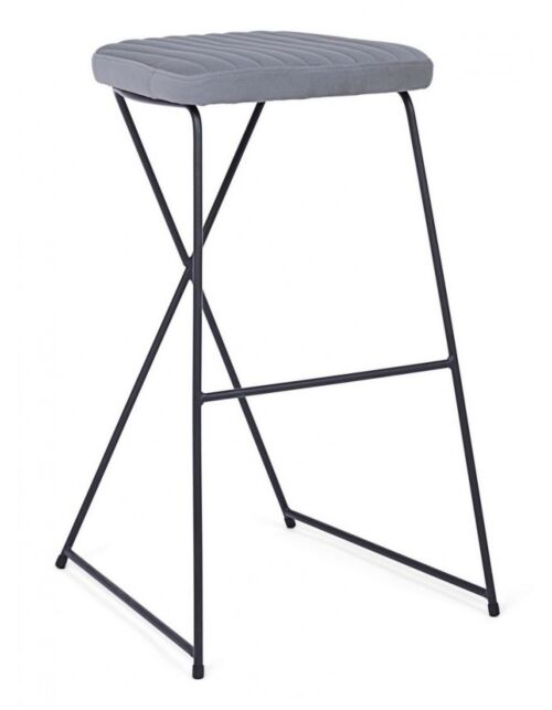 BIZZOTTO SGABELLO BAR KINSLEY VELLUTO GRIGIO