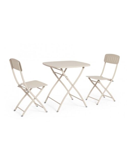 BIZZOTTO Set 3 bistrot pieghevole YVONNE champagne – in metallo