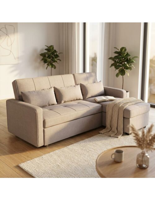 Divano da giardino allungabile CEDRIC con letto – Mobalia