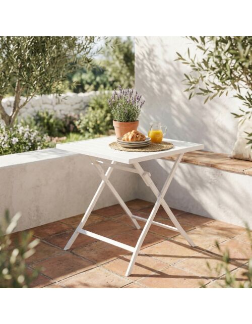 Tavolo da giardino pieghevole ALABAMA 70 × 70 bianco