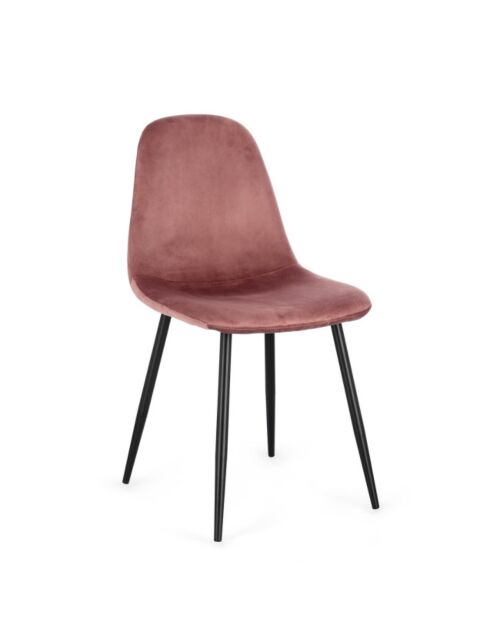 BIZZOTTO sedia imbottita NEW IRELIA nera – velluto rosa