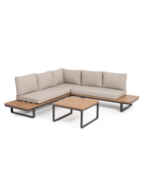 BIZZOTTO Set da giardino angolare con cuscini ZELMAR antracite YK13