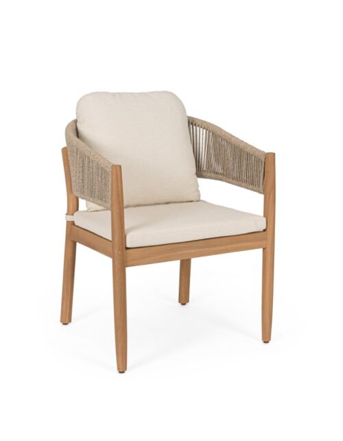 BIZZOTTO sedia da giardino THIAGO con braccioli e cuscino – FSC