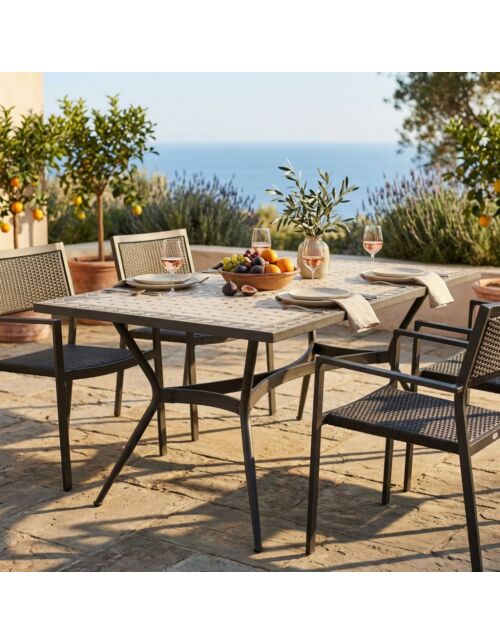 Tavolo da giardino PROMETEO 160 × 90 con piano in ceramica