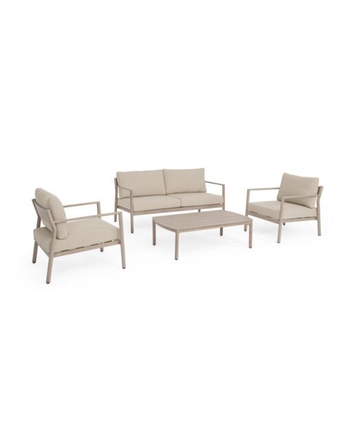 BIZZOTTO set da giardino 4 pezzi SIRIUS Timber con cuscini