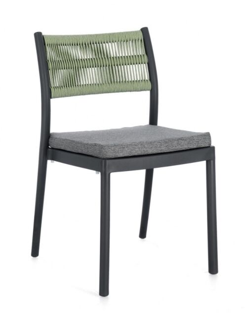 BIZZOTTO SEDIA C-C ALVIN ANTRACITE/VERDE