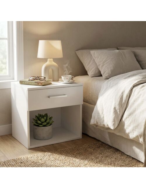 COMODINO NIGHTSTAND BIANCO E BIANCO